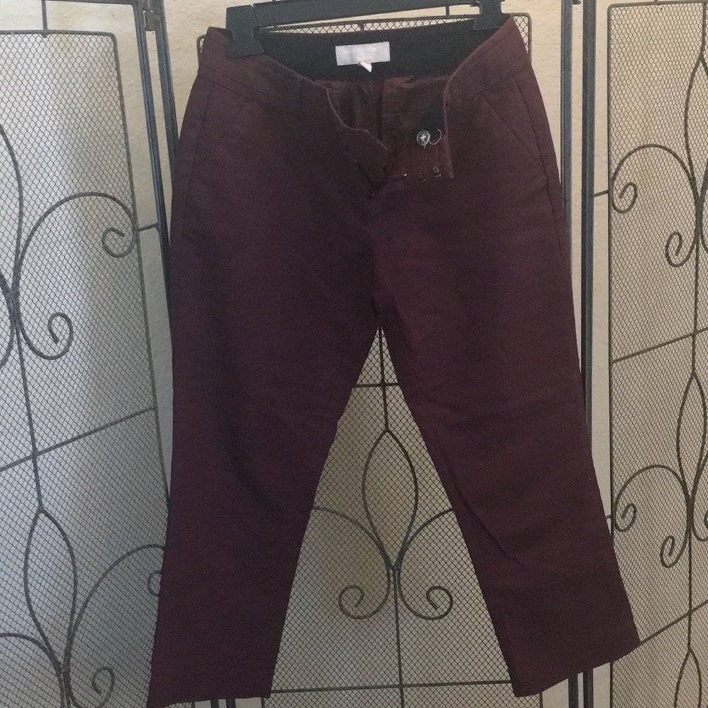 Banana Republic Martin fit 0p plum crop pants